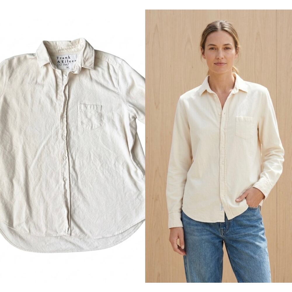 Frank & Eileen Eileen Relaxed Button Up Shirt Ivory White M